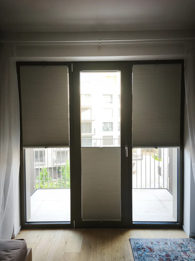 Plisé rolety (žaluzie), realizace Brno – Zábrdovice