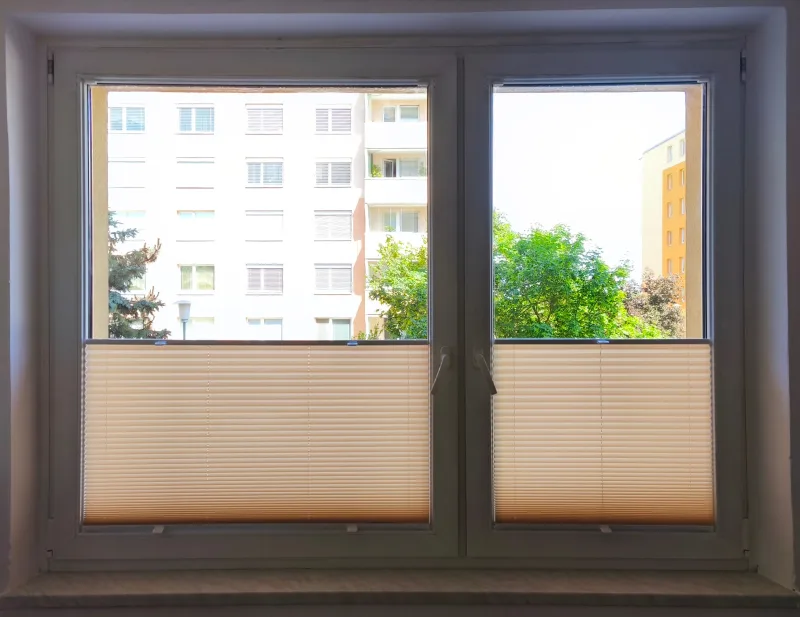 Plisé rolety (žaluzie), realizace Brno – Kohoutovice