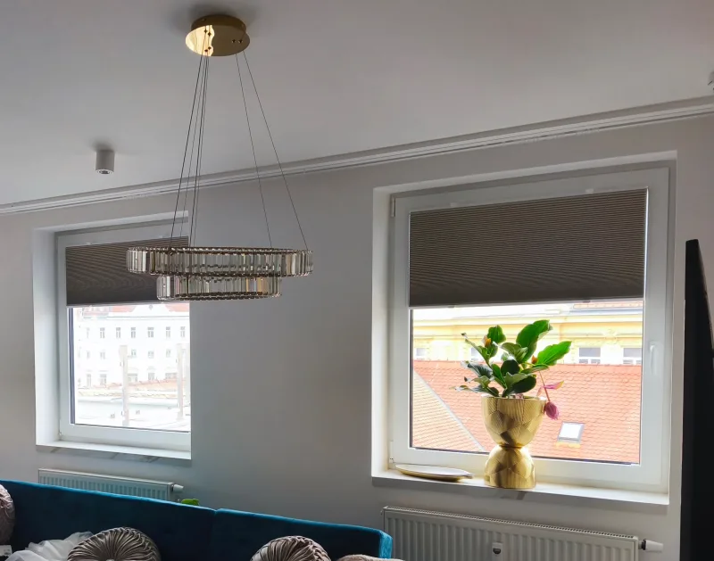 Plisé rolety (žaluzie), realizace Brno – Brno-střed